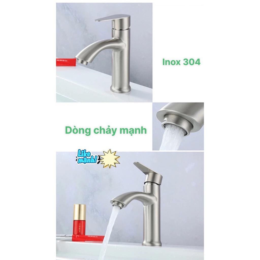 Vòi Rửa Mặt Lavabo Lạnh INOX 304 vòi dài thiết kế tinh tế đẹp mắt