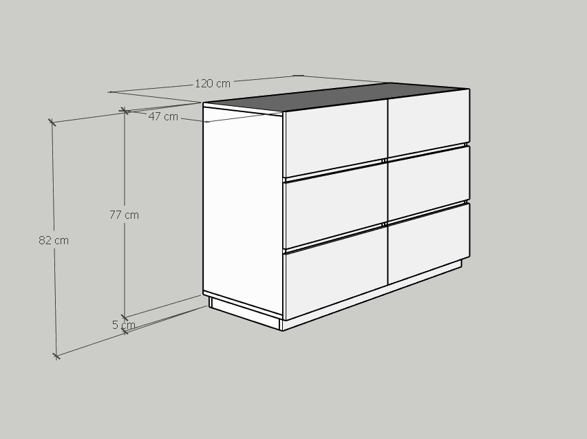 [Happy Home Furniture] MACRO, Tủ đựng đồ - 6 ngăn kéo ,  120cm x 47cm x82cm ( DxRxC), THK_038