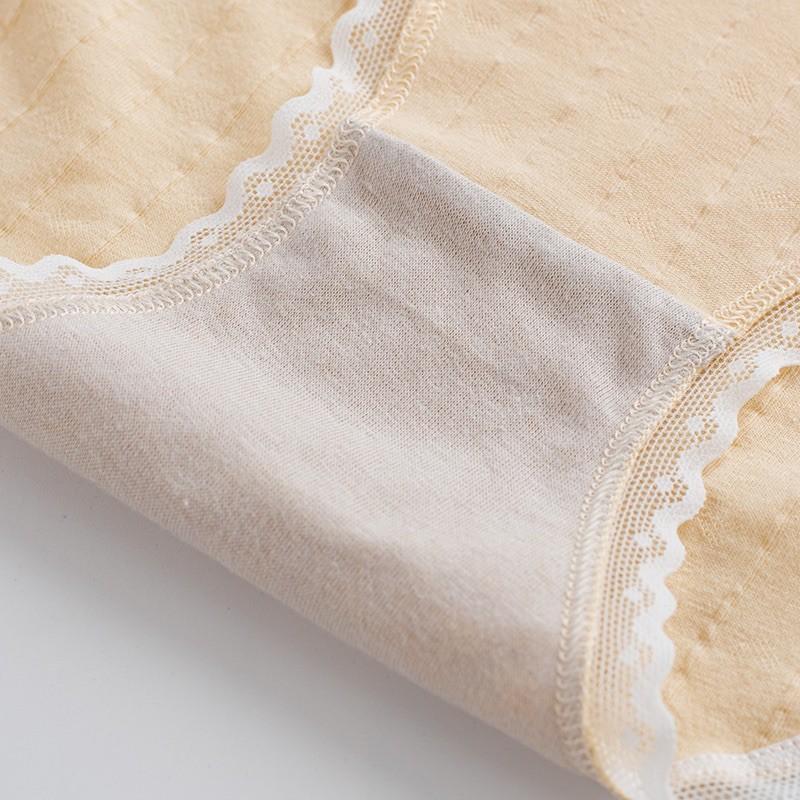 Quần lót cotton đính nơ viền ren