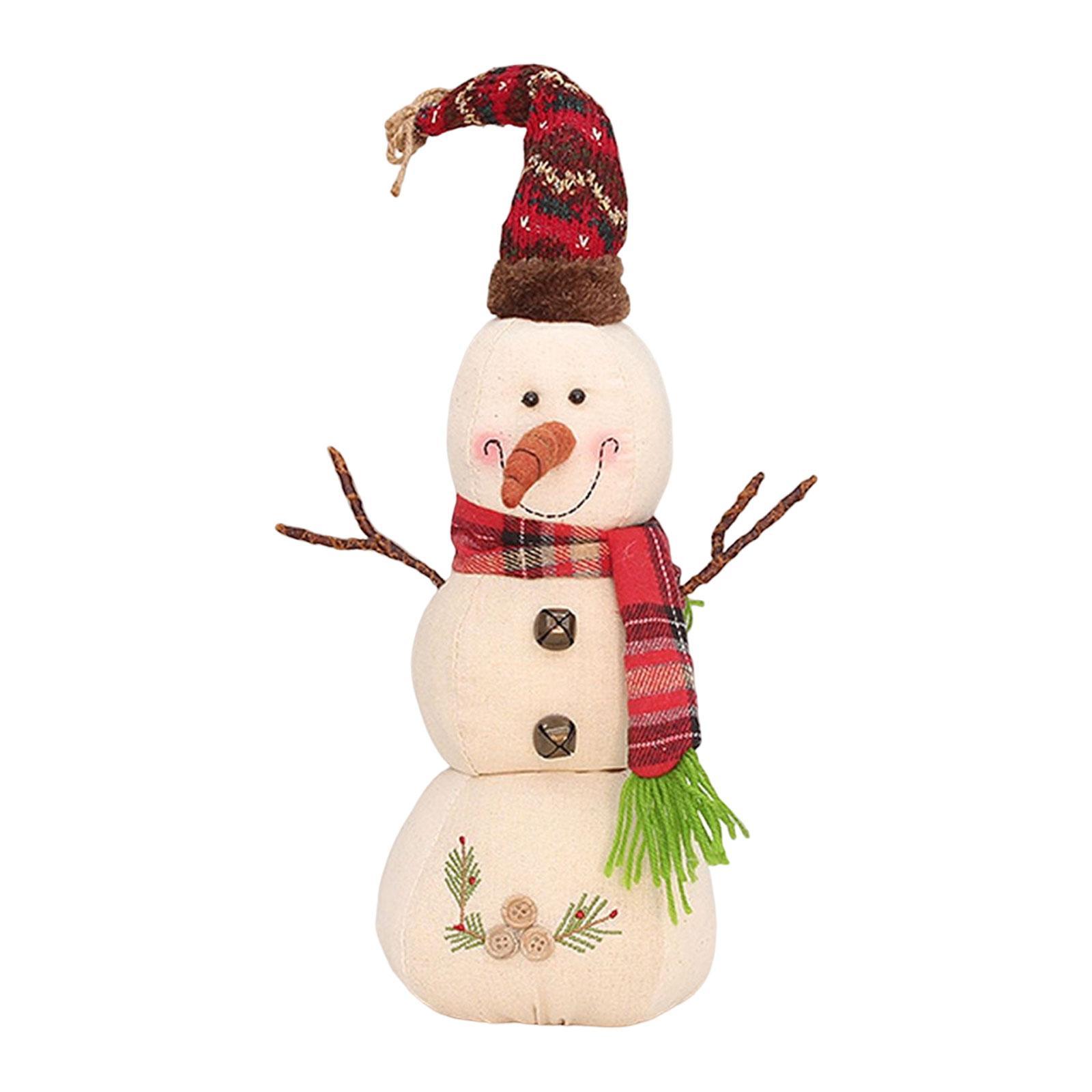 Christmas White Snowman Doll with Hooded Scarf Snowman Decor Shopping Mall Window Atmosphere Decoration