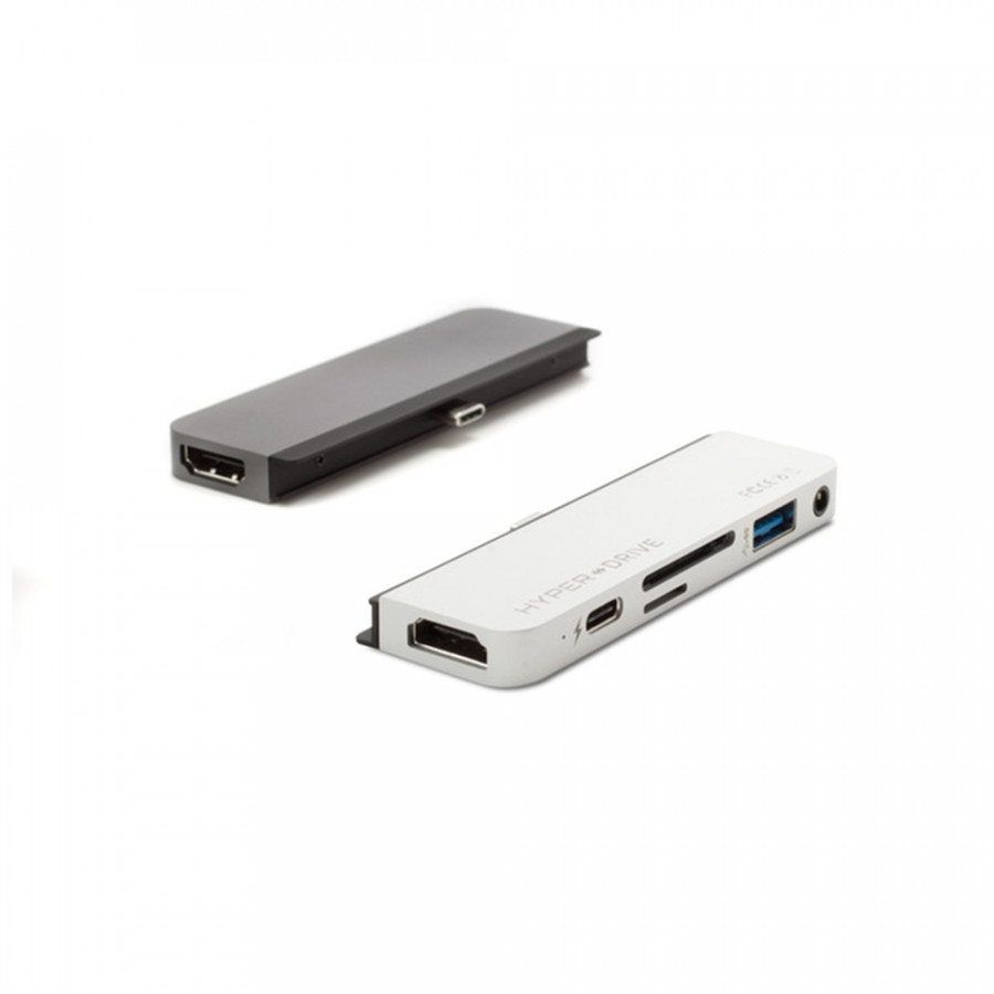 Cổng Chuyển Chuyên Dụng Hyperdrive USB-C Hub for iPad Pro 2018/ Macbook Pro/ Air 132018/ Laptop USB-C/ Tablet/ Smartphone USB-C - Bac - Hàng chính hãng