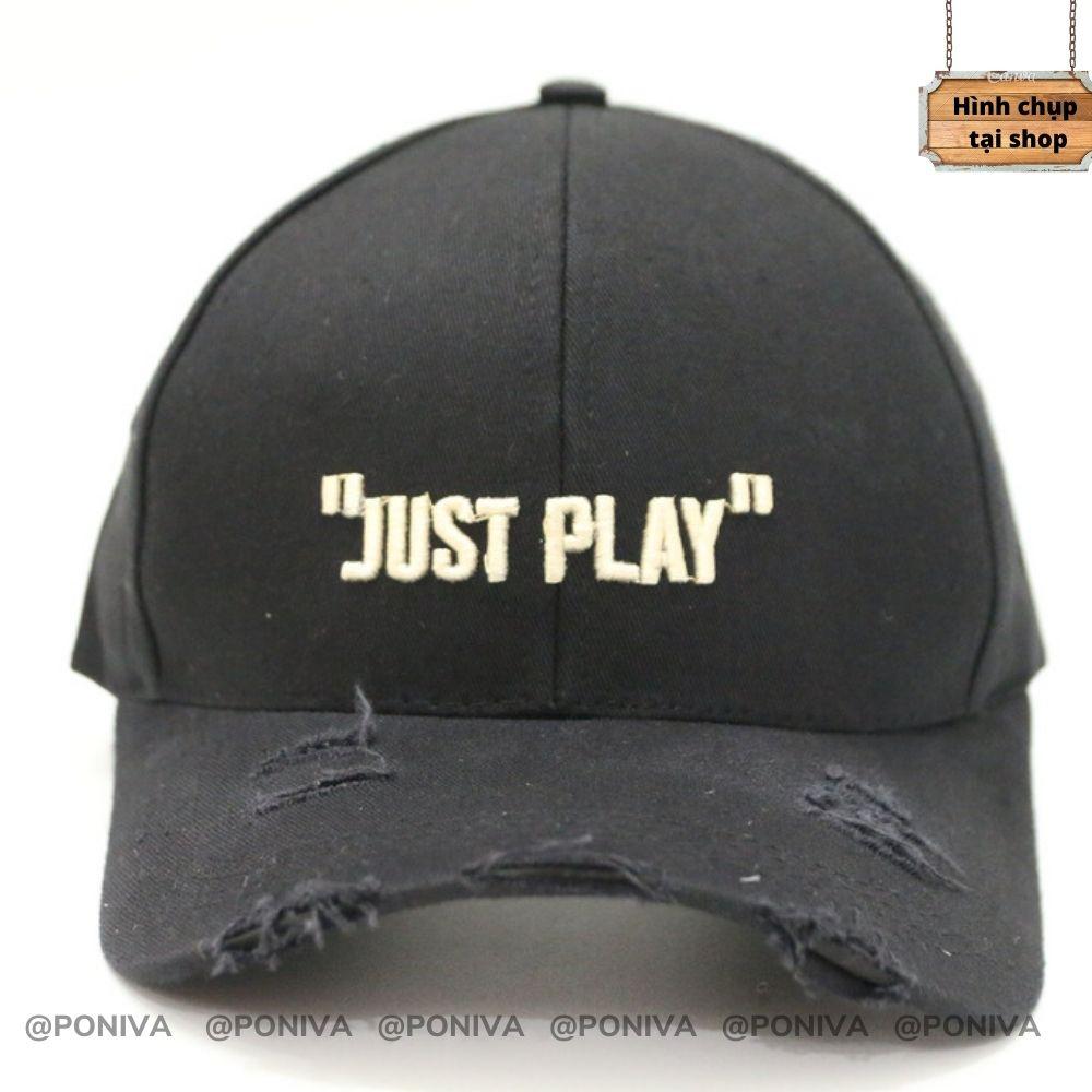 Mũ Lưỡi Trai ️ Nón Kết Thêu Chữ "JUST PLAY" Cực Ngầu Chất Kaki Cao Cấp Form Unisex Mẫu Hot Trend 2022