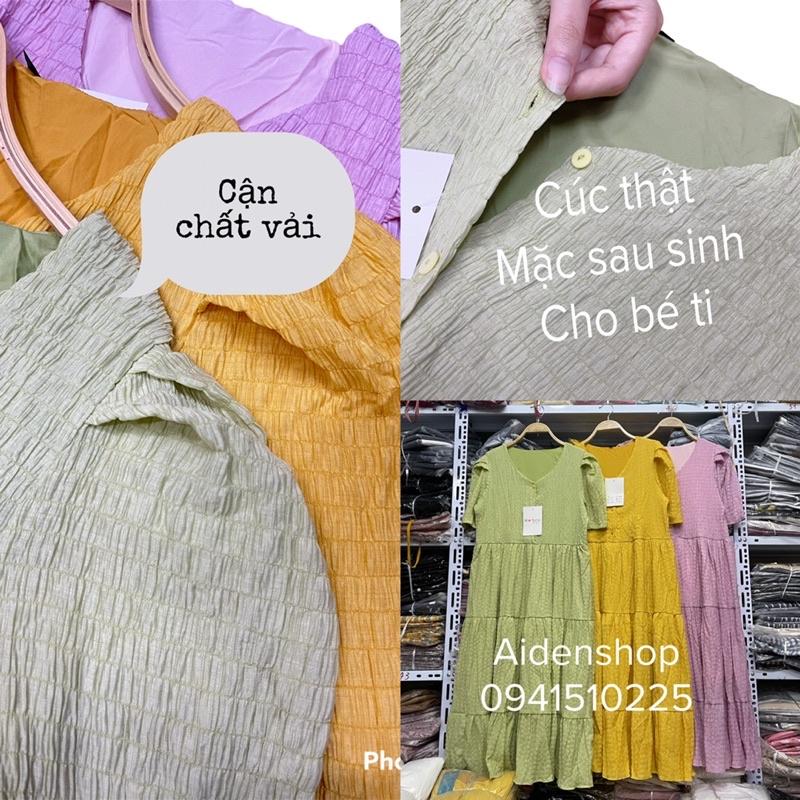 Váy bầu thời trang đẹp Aidenshop Đầm bầu thiết kế mát mùa hè công sở midi