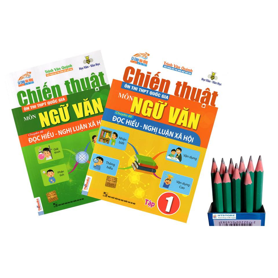 combo Ngữ Văn 12: Chiến Thuật Ôn Thi THPT Quốc Gia Môn Ngữ Văn - Chuyên Đề Nghị Luận Xã Hội ( tặng 1 hộp bút chì 12 cái)