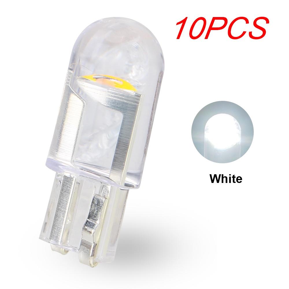 Set 10 đèn LED 12V W5W T10 6000K ánh sáng trắng/xanh lam đa năng cho ô tô