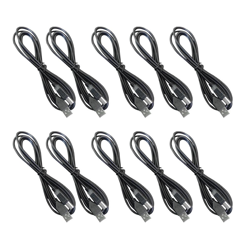 10 Pieces USB 2.0 Printer Scanner Cable USB Type A Male to B Male