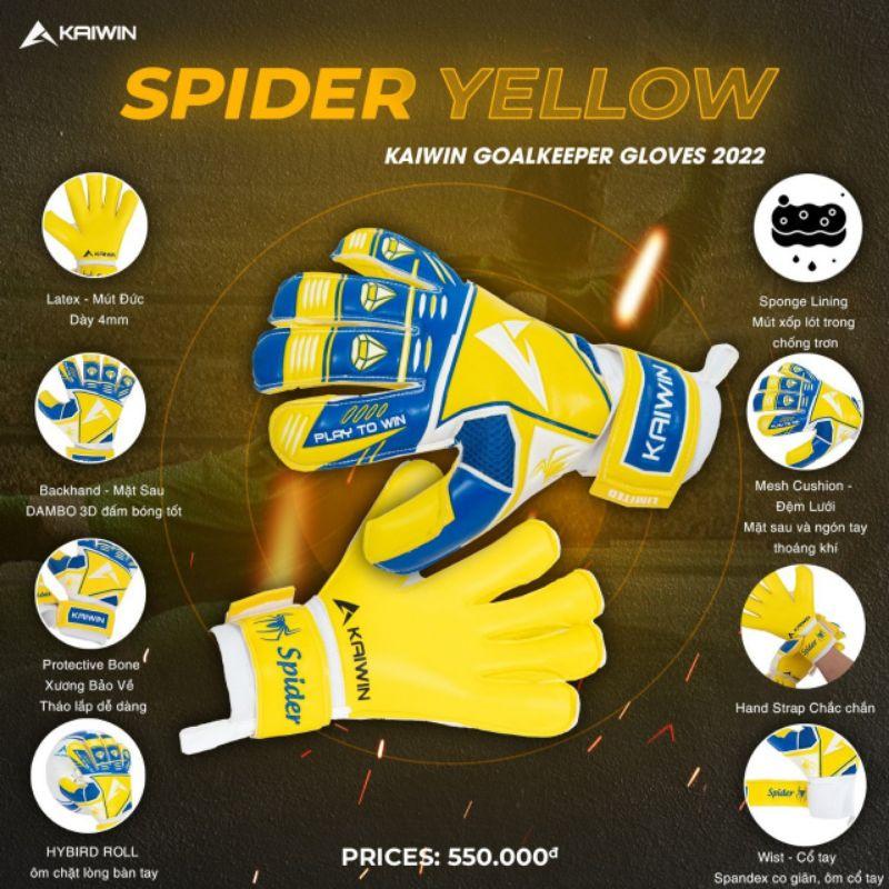 Găng tay thủ môn cao cấp Kaiwin Spider 2022 có xương Đỏ