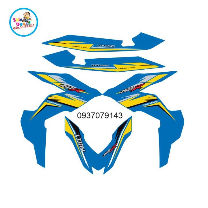 Tem rời winner 150 R dán xe xanh