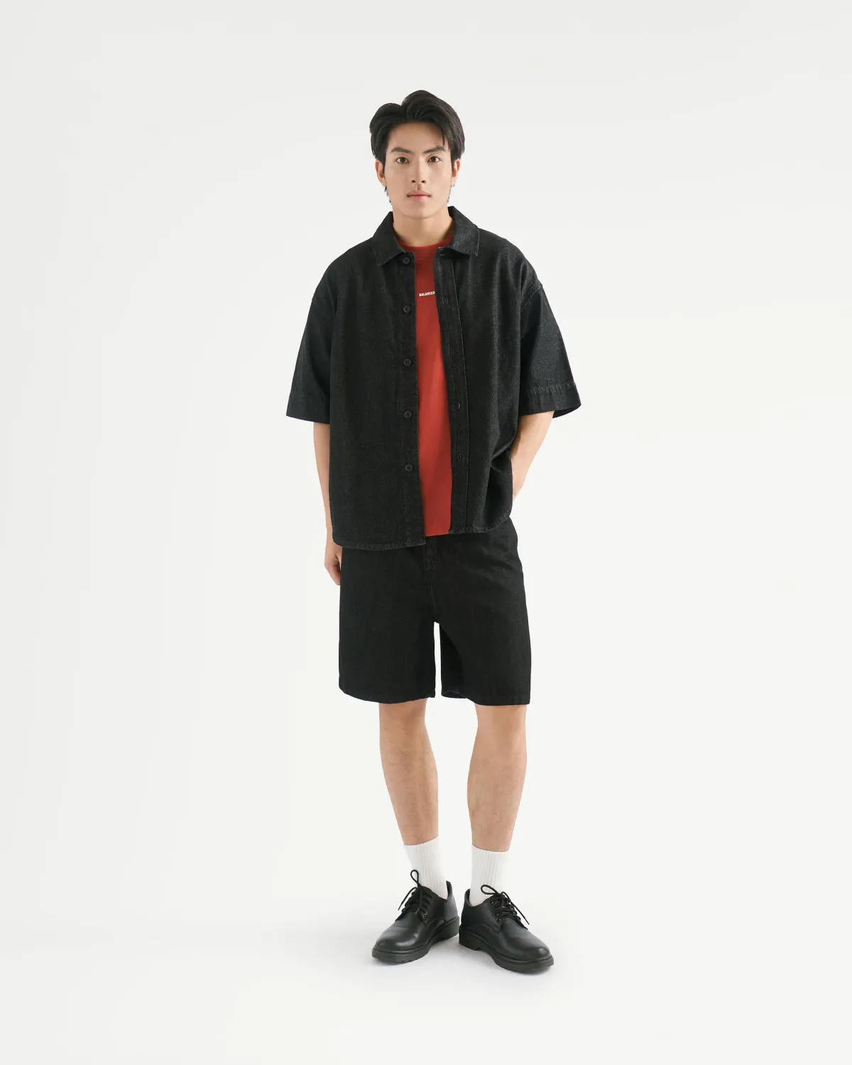 Áo Sơ Mi Nam Denim Tay Ngắn Form Oversize - ROUTINE 10F25DSH008