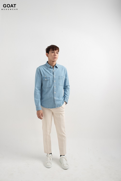 Áo Sơ Mi Nam Chất Kaki Có Túi GOAT MENSWEAR
