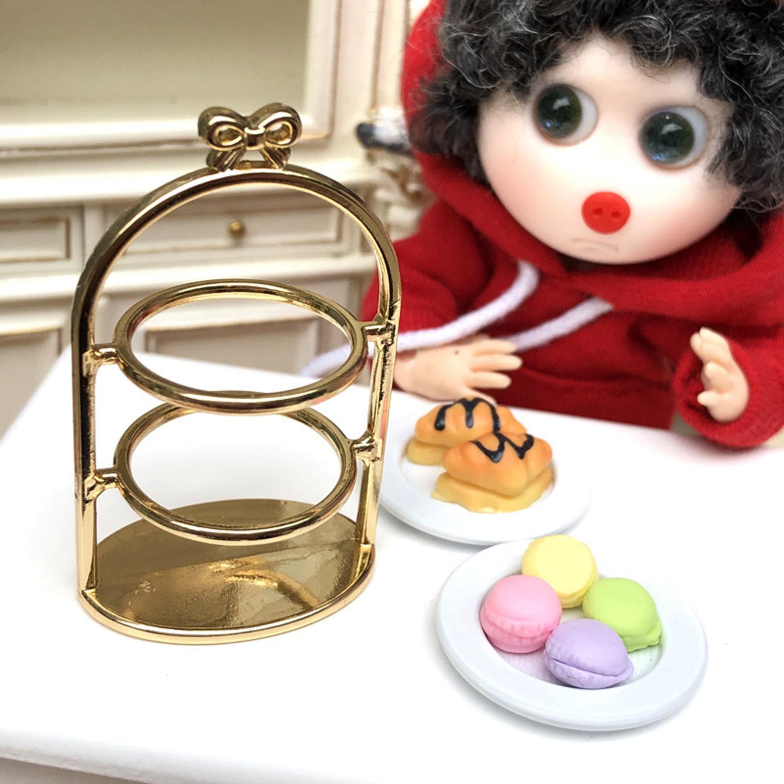 1:12 Cake Stand Display Bakery Rack Dollhouse Miniatures Dessert Food Tray
