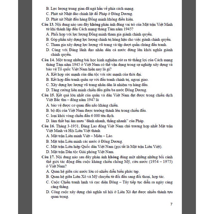 Sách - Bộ đề trắc nghiệm lịch sử 12 ôn thi THPT 12 (dùng chung các bộ sgk hiện hành) - HA