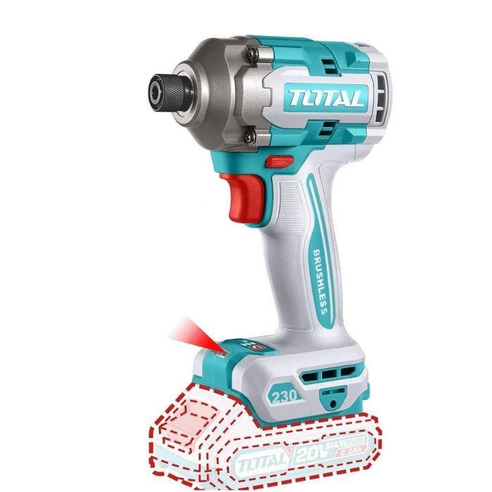 MÁY SIẾT VÍT KHÔNG CHỔI THAN DÙNG PIN LITHIUM 20V 230NM TOTAL TIRLI2023 - HÀNG CHÍNH HÃNG
