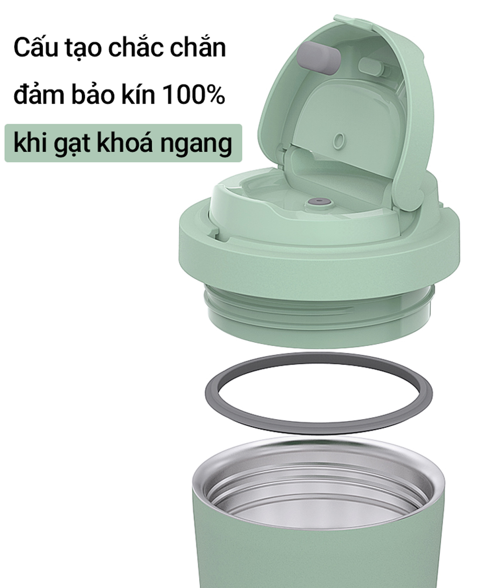 Ly giữ nhiệt Lock&Lock 550ml LHC3249 xanh mint - Combo độc quyền gồm ly nước, ống hút cọ rửa, đồ vệ sinh, túi - JoyMall