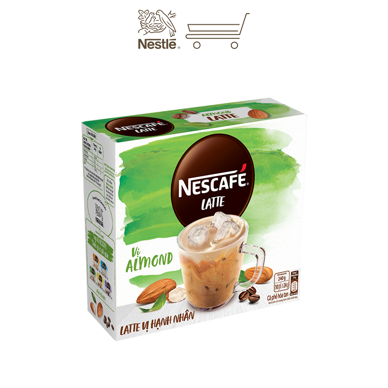 Combo 3 hộp cà phê hòa tan Nescafé Latte sữa hạt vị hạnh nhân (Hộp 10 gói x 24g)