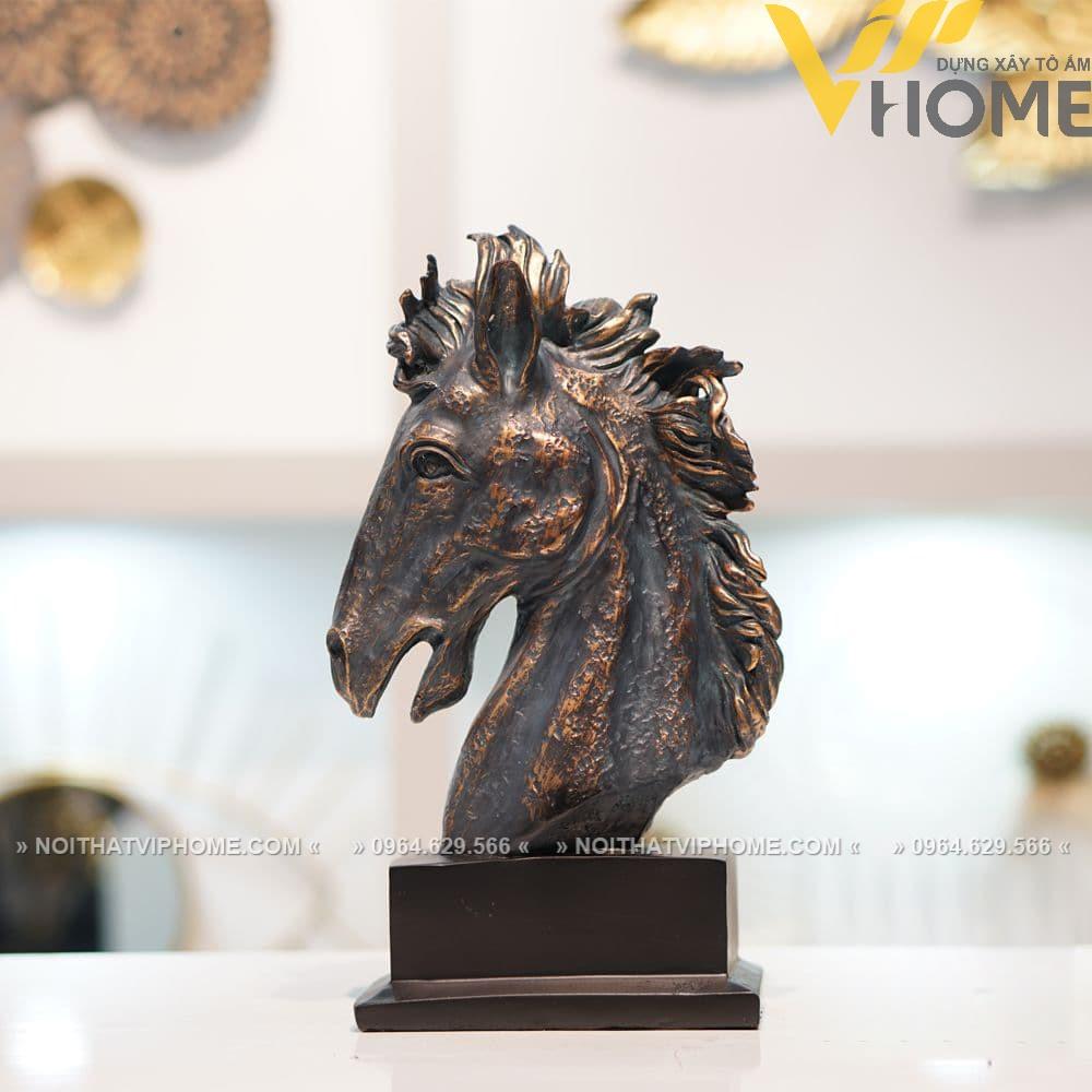 Đồ decor trang trí nội thất đầu ngựa kiểu dáng nghệ thuật, sang trọng, hiện đại DDB 00327