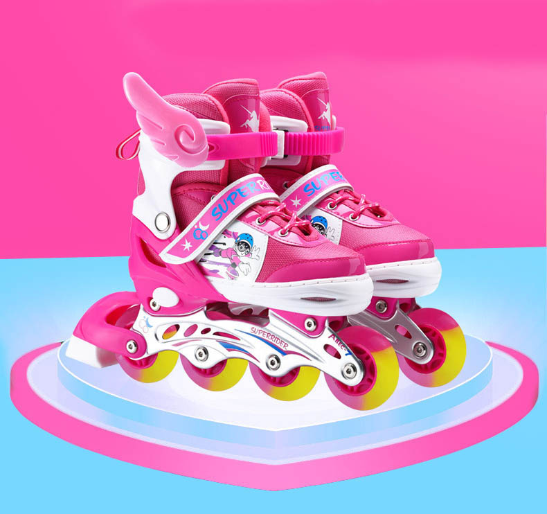 Giày patin trẻ em cao cấp bánh xe PU trượt êm và mượt cả 8 bánh full đèn led -Tặng balo đựng giày chất lượng cùng hãng, đồ bảo hộ 7 món và đầy đủ phụ kiện chơi kèm theo