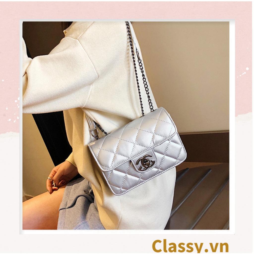 Túi đeo chéo Classy NỮ CLASSIC, HÌNH HỘP VUÔNG PHONG CÁCH HÀN SIÊU ĐẸP HOẠ TIẾT CHẦN Ô