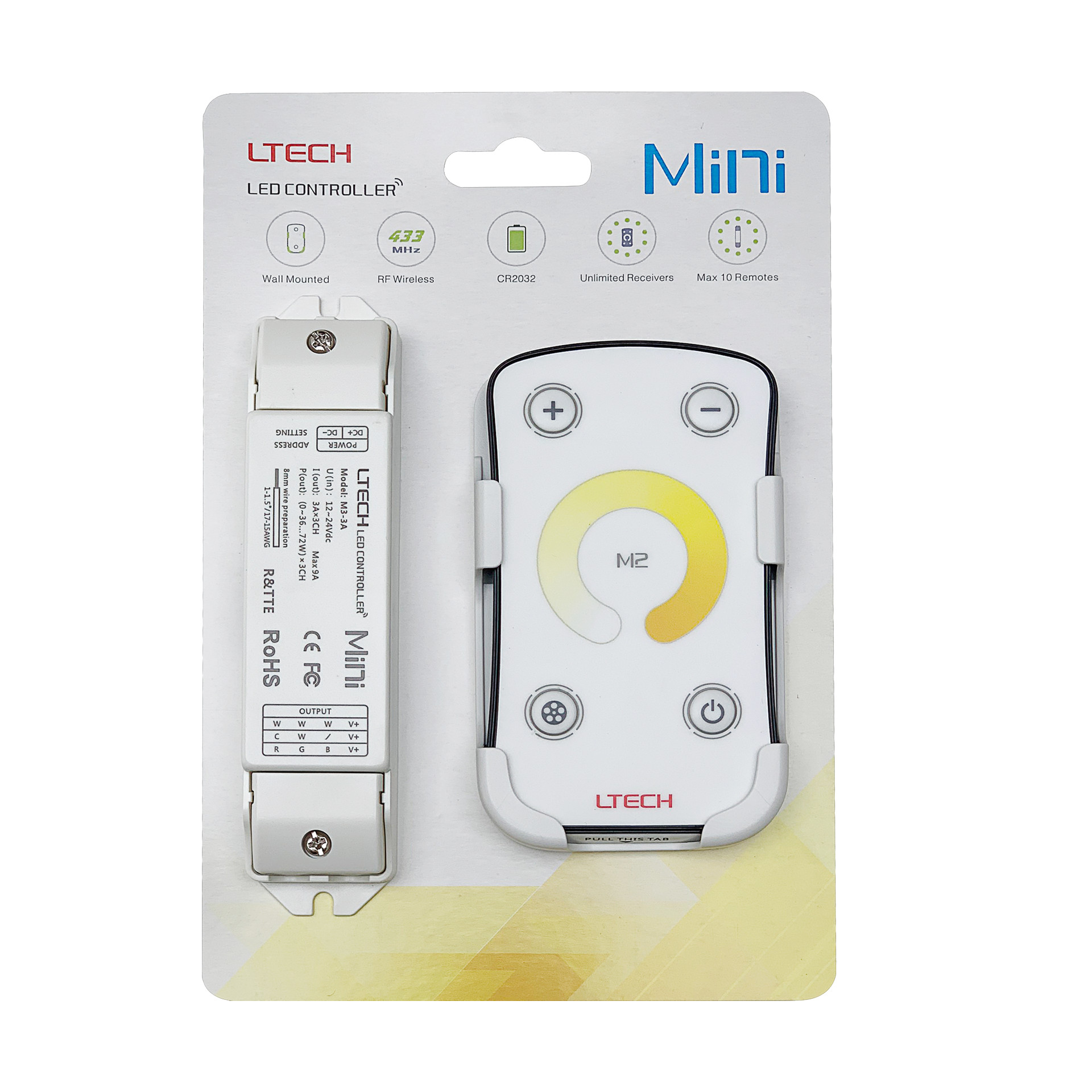 Bộ Điều Khiển Đèn Led Ltech M2+M3-3A Thay Đổi Độ Ấm Lạnh Ánh Sáng, LED Dimmer Controller - Hàng Nhập Khẩu