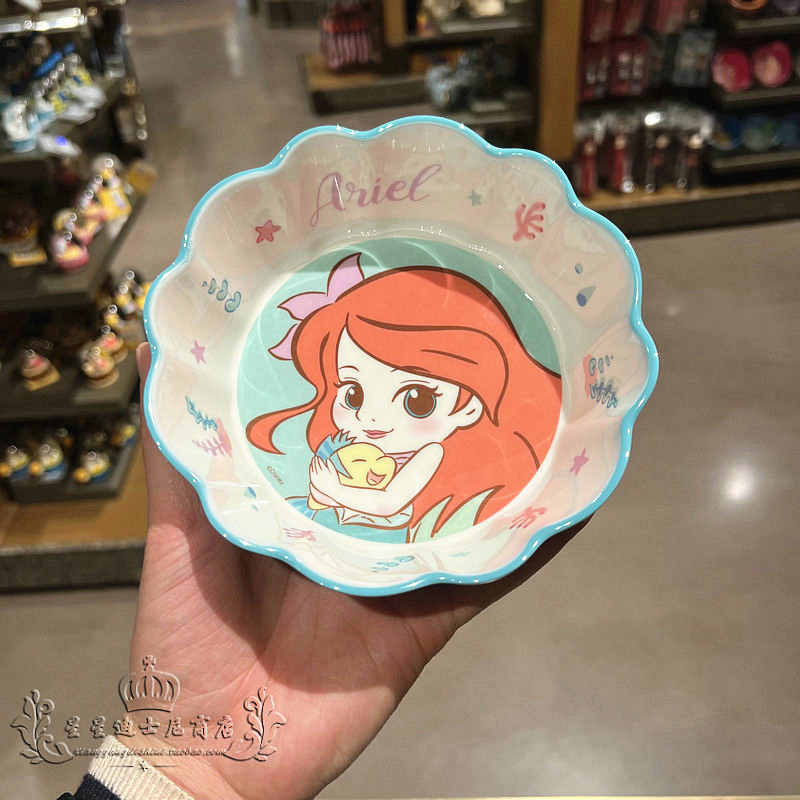 Chén ăn dặm tô nhựa melamine Disney kiểu gợn sóng hình nàng tiên cá Ariel cho trẻ em bé gái - CHENARIEL01