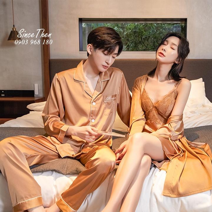 Đồ ngủ đôi nam nữ màu vàng đồng cao cấp, Pyjama nam nữ mặc nhà - Since Then