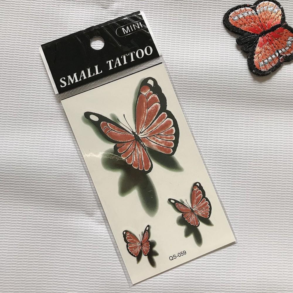 Hình xăm dán bướm xuân tattoo mini 10x6cm