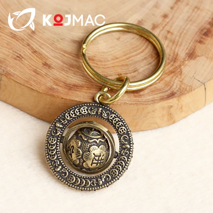 Móc Khóa Đồng Phong Thủy ĐÁO PHÚC LUÂN KOJMAC KeyRing Lucky - Hàng Nhập Khẩu ( Thiết Kế 3D Cao Cấp Độc Lạ May Mắn Gắn Chìa Làm Bằng Kim Loại Cổ Trang Quà Lưu Niệm )