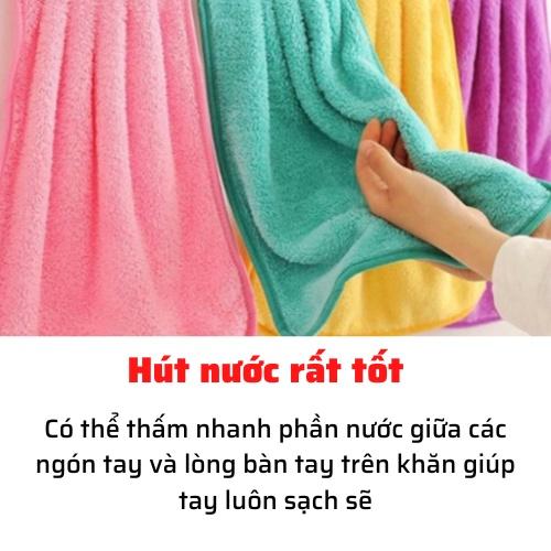 Khăn lau tay nhà bếp khăn đa năng lau bát chén đĩa chất liệu cotton mềm mịn siêu thấm nước có móc treo tường tiện lợi