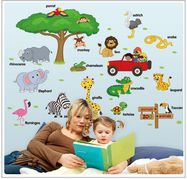 Decal dán tường Vườn thú Châu phi - HP162