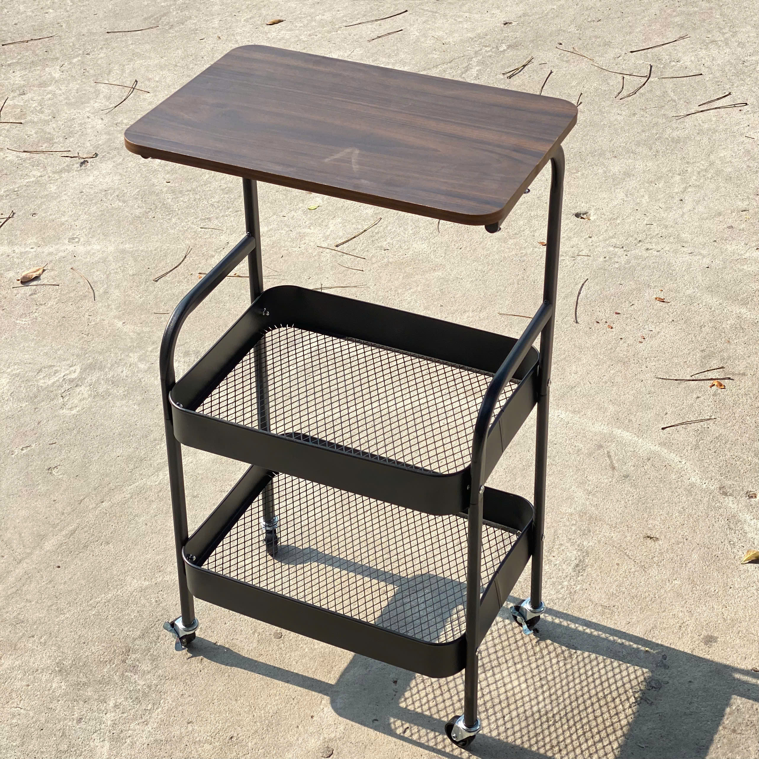 Kệ Đẩy 3 Tầng Mặt Gỗ Đa Năng, Kệ Đựng Đồ Spa, Showrom, Nhà Bếp Đồ Khô Có Bánh Xe