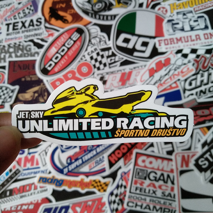 Bộ Sticker dán cao cấp chủ đề RACING - Dùng dán Xe, dán mũ bảo hiểm, dán Laptop