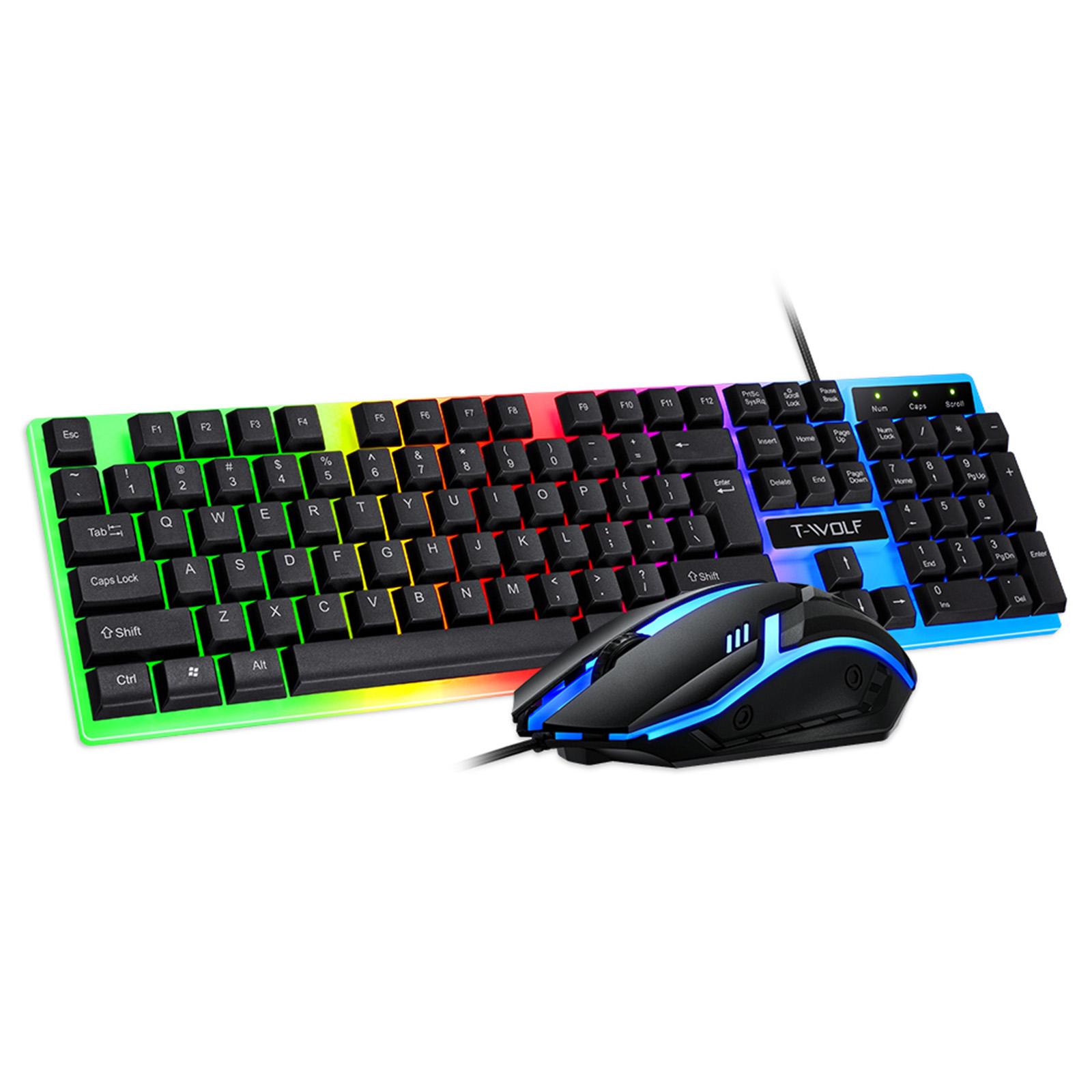 Bộ bàn phím và chuột chơi game có dây TF230 Đèn nền LED đầy màu sắc dành cho máy tính xách tay dành cho game thủ PC