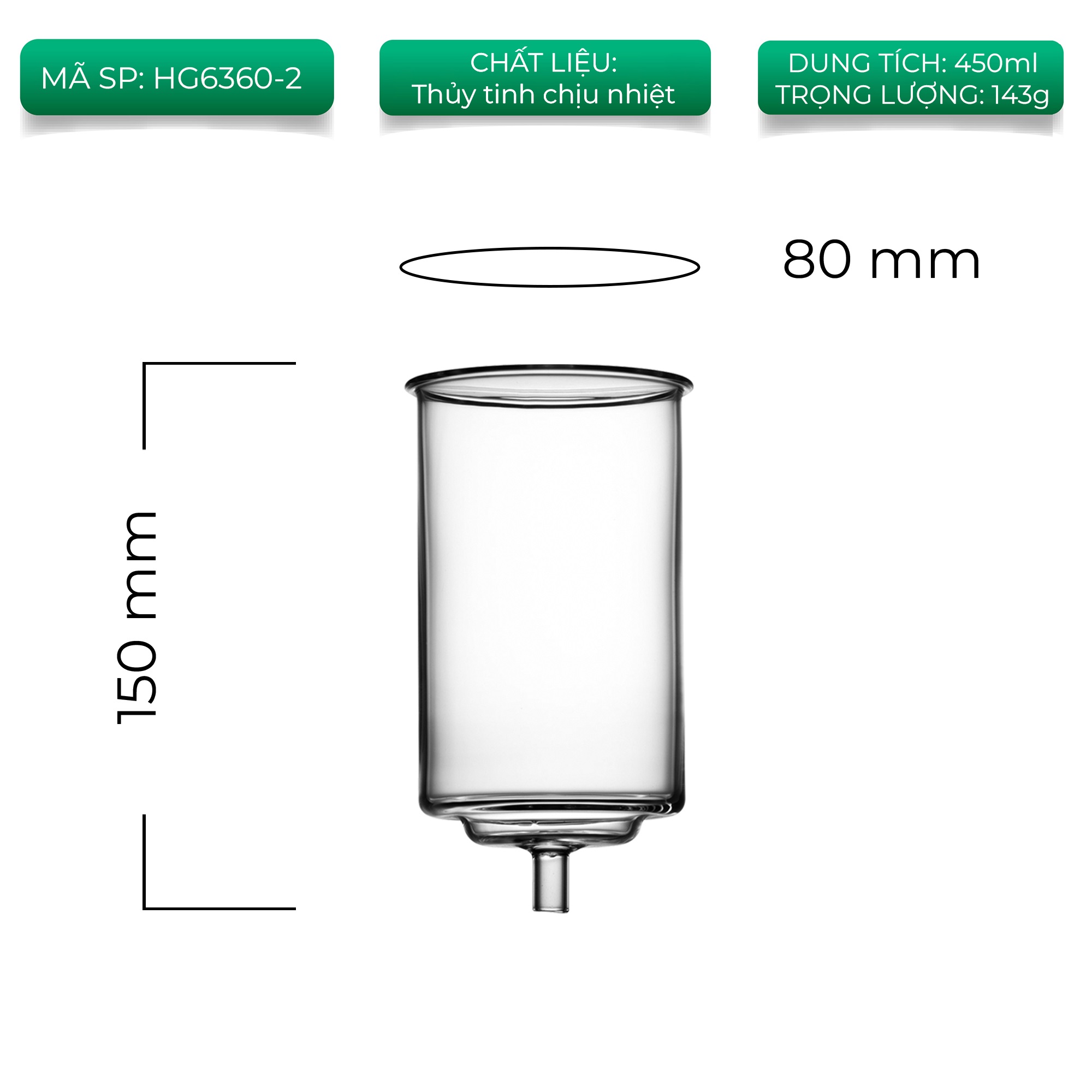 Phễu giữa của tháp Cold drip Tiamo HG6360