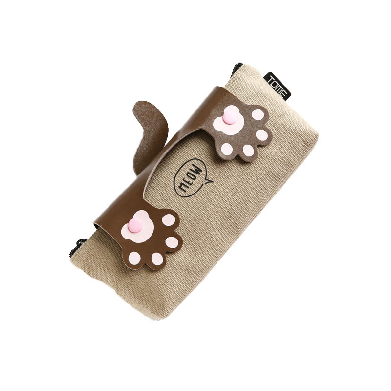 Túi/hộp đựng bút bằng vải hình chân mèo MOHI - Chính Hãng (Giao màu ngẫu nhiên)