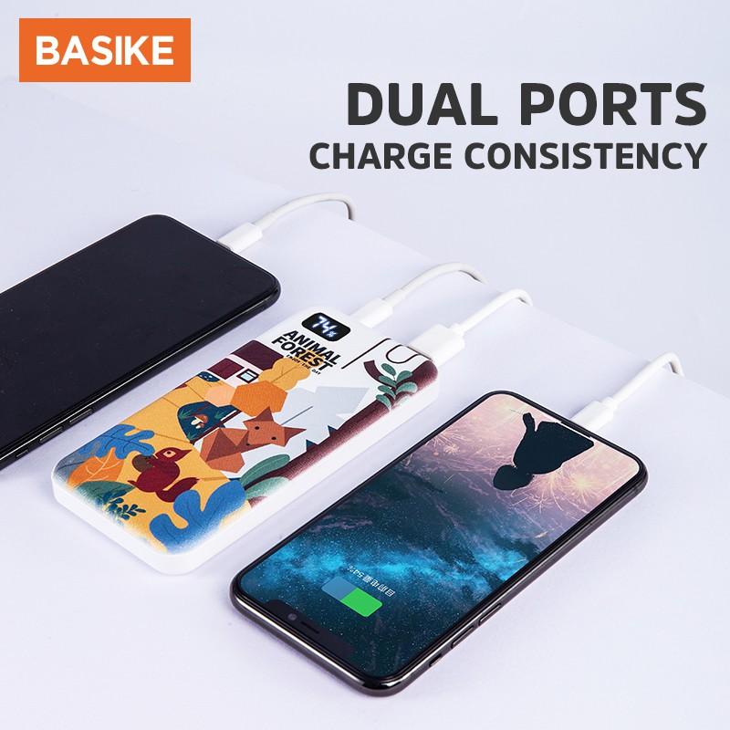 Sạc dự phòng BASIKE PT13P 10000mAh nhỏ gọn họa tiết con vật xinh xắn cho iPhone 11 Samsung-Hàng chính hãng