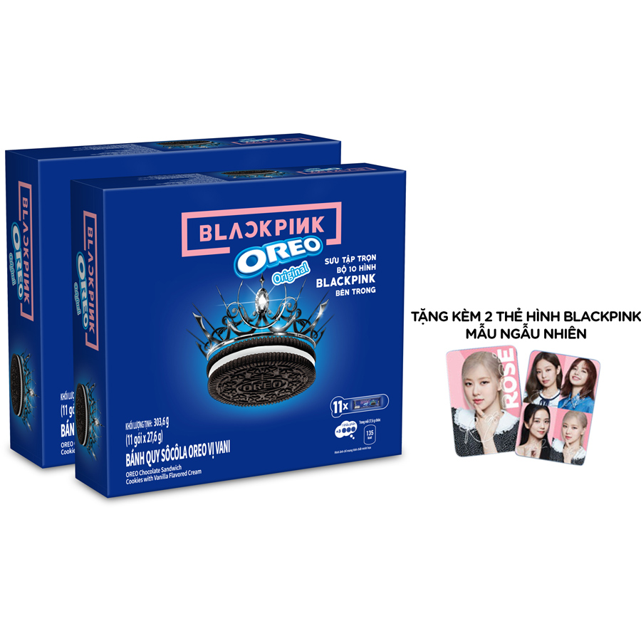 [Limited Edition] Combo 2 hộp bánh OREO BLACKPINK vị Vani 2 x 303.6g  (Tặng kèm 2 thẻ hình BLACKPINK)