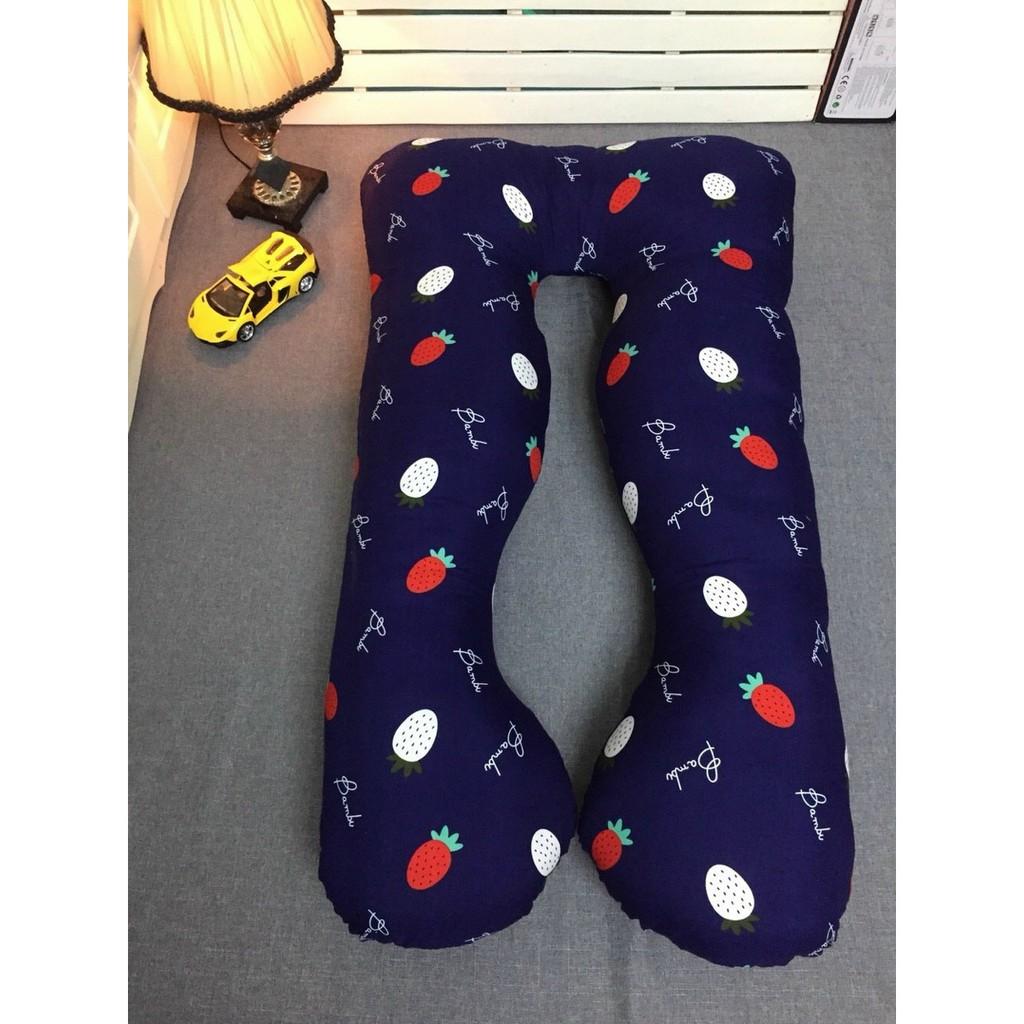 Gối bà bầu chữ u cotton size 140cm×75cm
