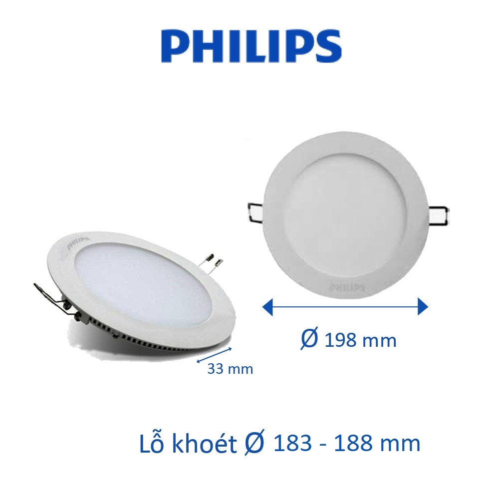 Bộ đèn Philips LED âm trần tròn DN024B LED12 D175