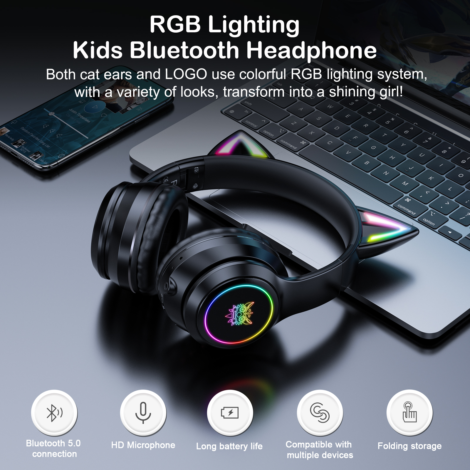 Combo Onikuma Gaming 2 Không Dây (Tai Nghe B90 Black + Chuột CW905 wireless 2.4G Black) - Hàng Chính Hãng