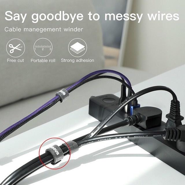 Cuộn Băng Gai Dán 2 Mặt, Dây Băng Buộc Gọn Gàng Dây Đa Năng, Cáp Sạc Nhiều Màu Lựa Chọn, Dây Điện Tiện Dụng Trong Gia Đình. TakyHome 5677 Hàng Nhập Khẩu