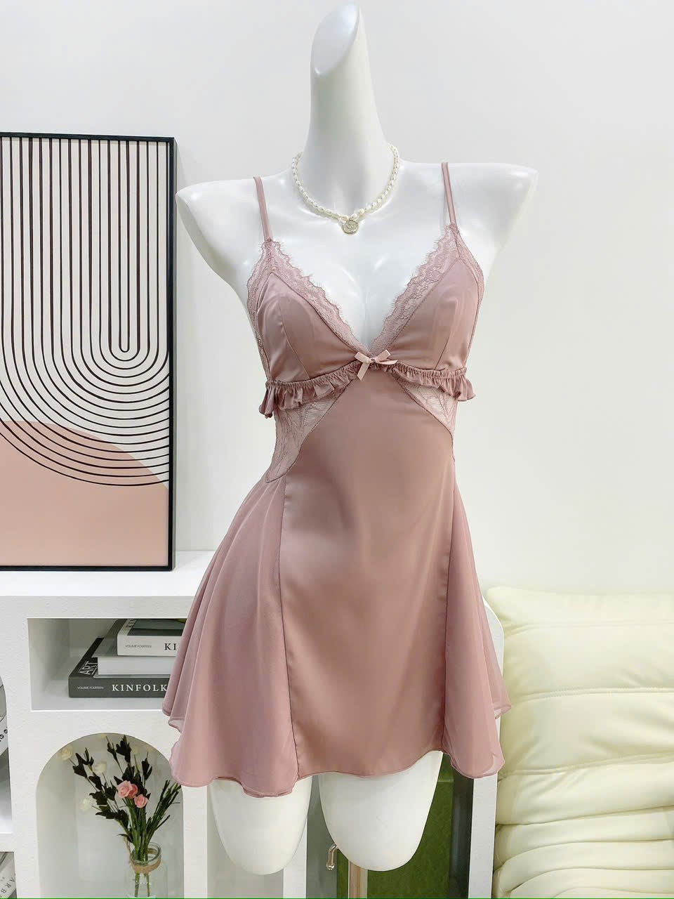 Váy Ngủ Lụa Đơn Giản (Không kèm áo choàng) - B.Lingerie