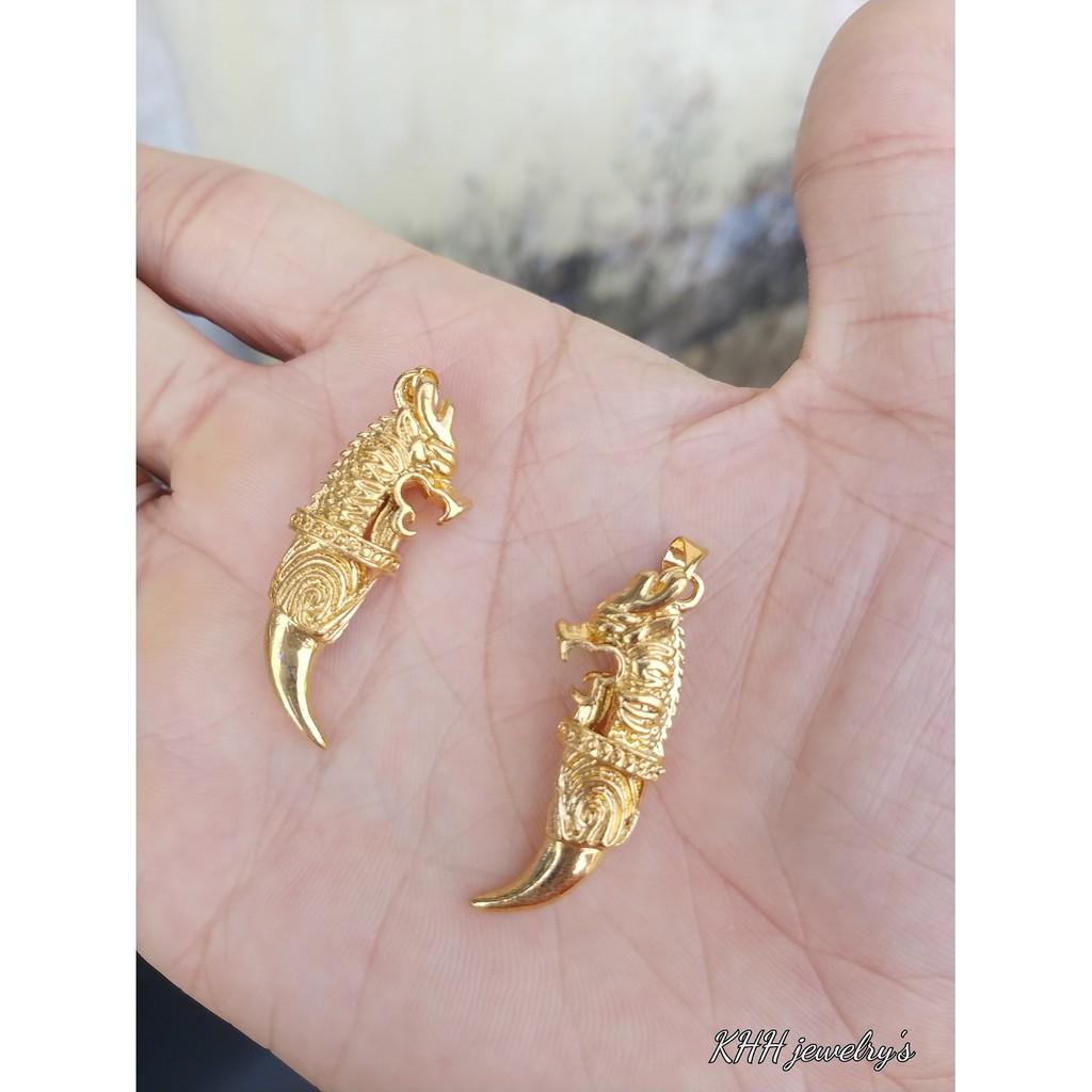 Mặt Tượng Nanh Inox Mạ Vàng 18K-Dùng cho cả Nam và Nữ