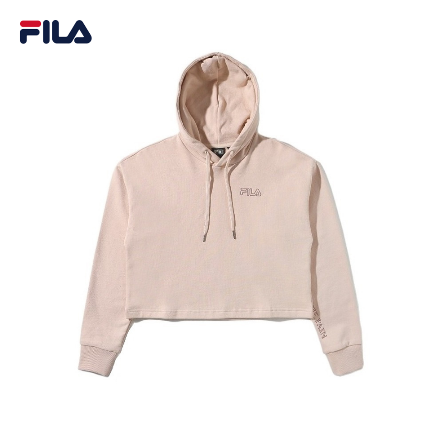 Áo croptop hoodie tay dài có nón unisex Fila x BTS Now On - FS2POD2B33F