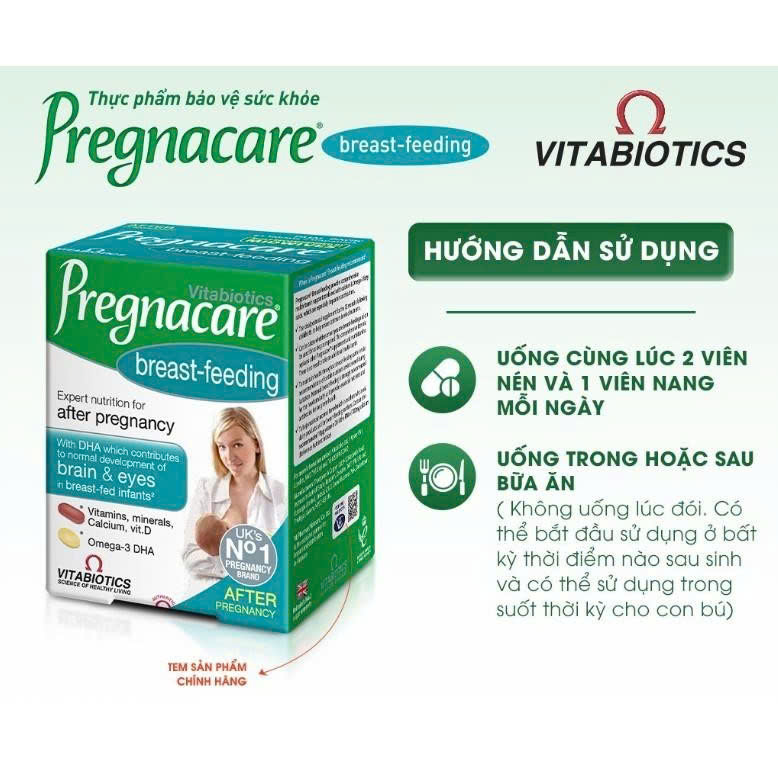Viên uống Vitamin tổng hợp cho phụ nữ sau sinh Vitabiotics PREGNACARE Breast-feeding 84 Viên