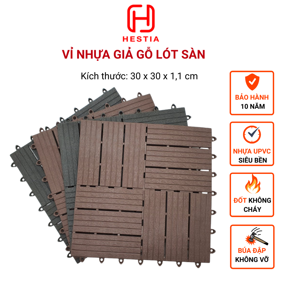 COMBO11 Tấm lát sàn 12 NAN 3T - Chống trơn trượt ban công, bể bơi, sân thượng, sân vườn