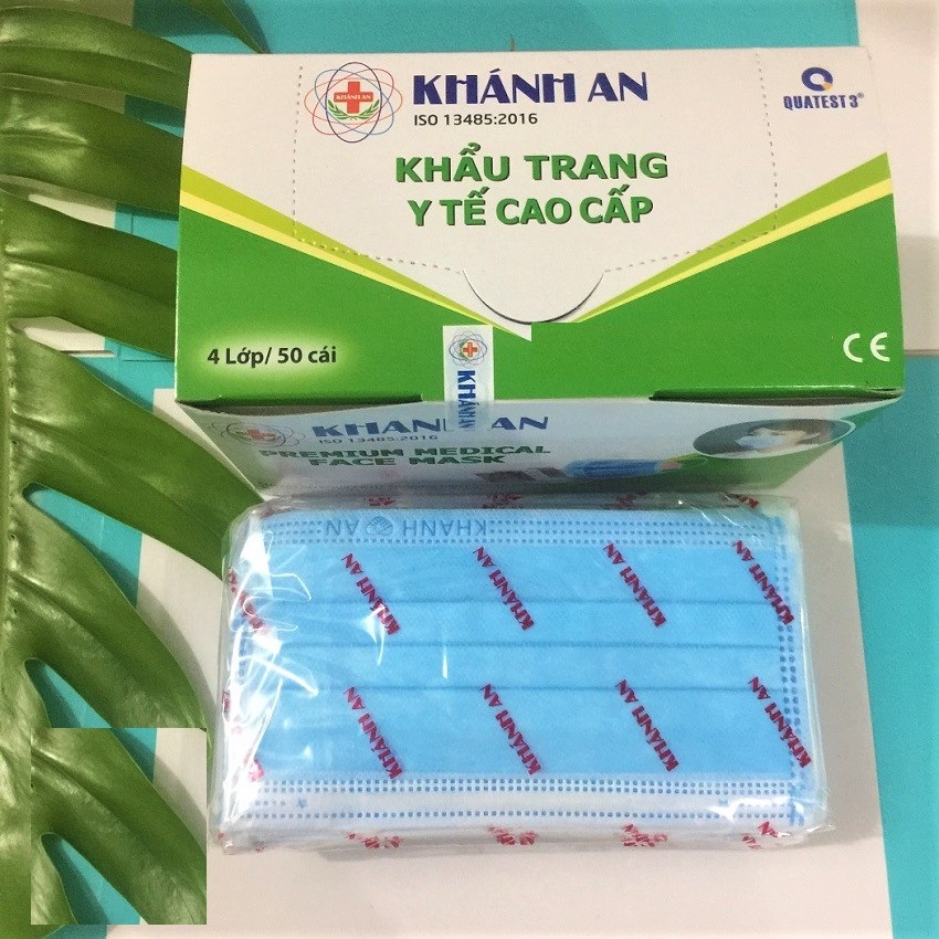 HỘP 50 CÁI KHẨU TRANG Y TẾ 4 LỚP KHÁNH AN