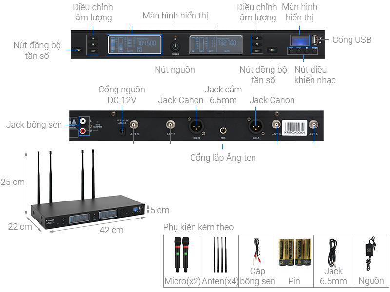 Micro không dây Ce-anCe KP-8900 Hàng nhập khẩu