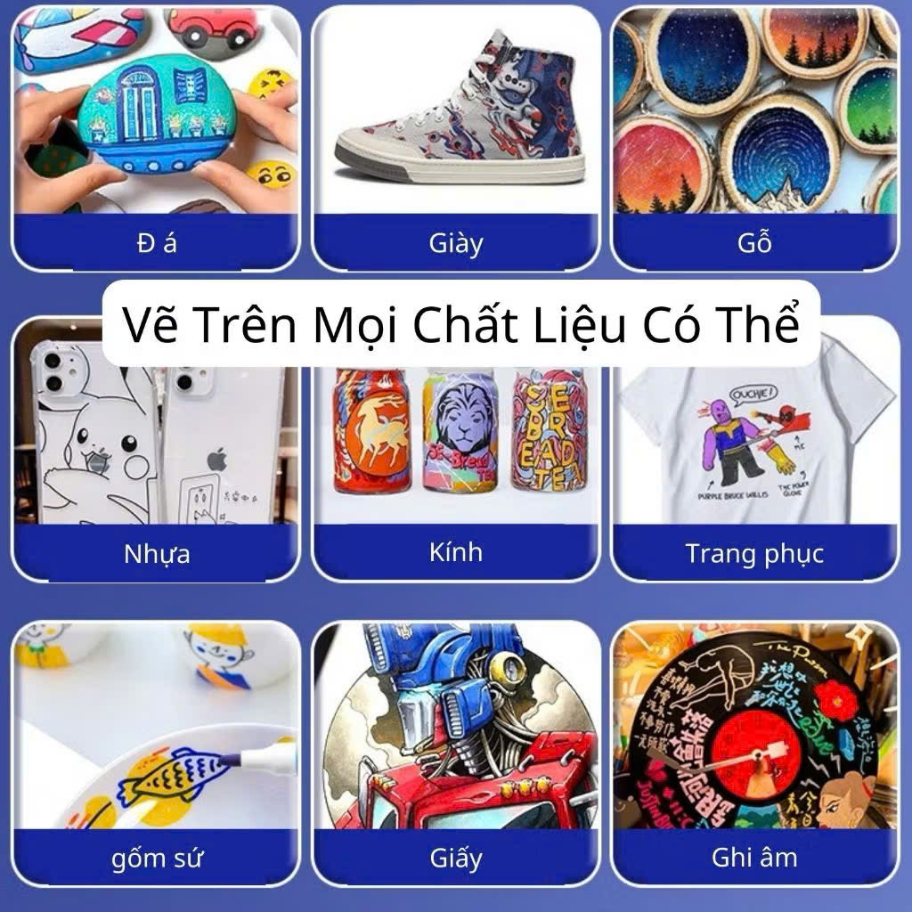 Bút Màu Acrylic Marker Tăng 50% Mực, Vẽ Trên Mọi Chất Liệu, Có Thể Vẽ Chồng Màu - HÀNG CHÍNH HÃNG MINIIN
