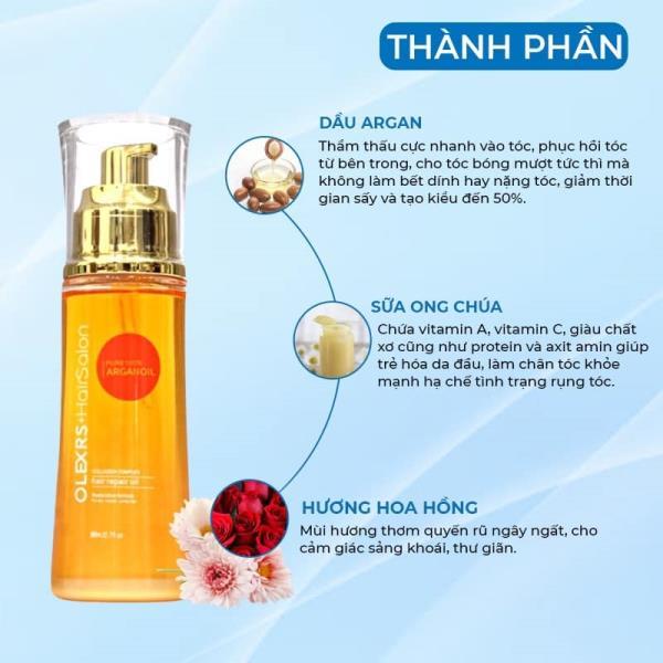 Tinh dầu dưỡng tóc OLEXRS+HAIRSALON Collagen Complex Hair Repair Oil 80ml