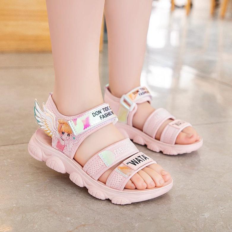 Cho Bé Sandal cho bé gái - giày đi học bé gái ( Mẫu mới nhất in hình công chúa ) HQS59